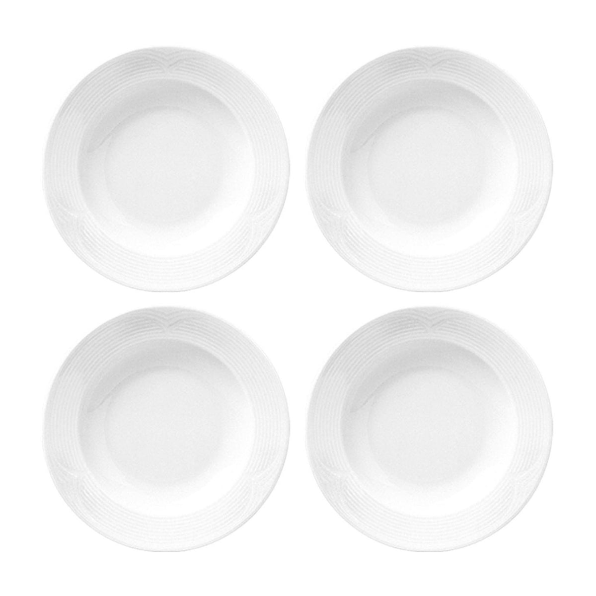 Porcelain Saturn dia.8.5" h:1.25" 8 oz. Round White Porcelain Bowl (Set of 4)