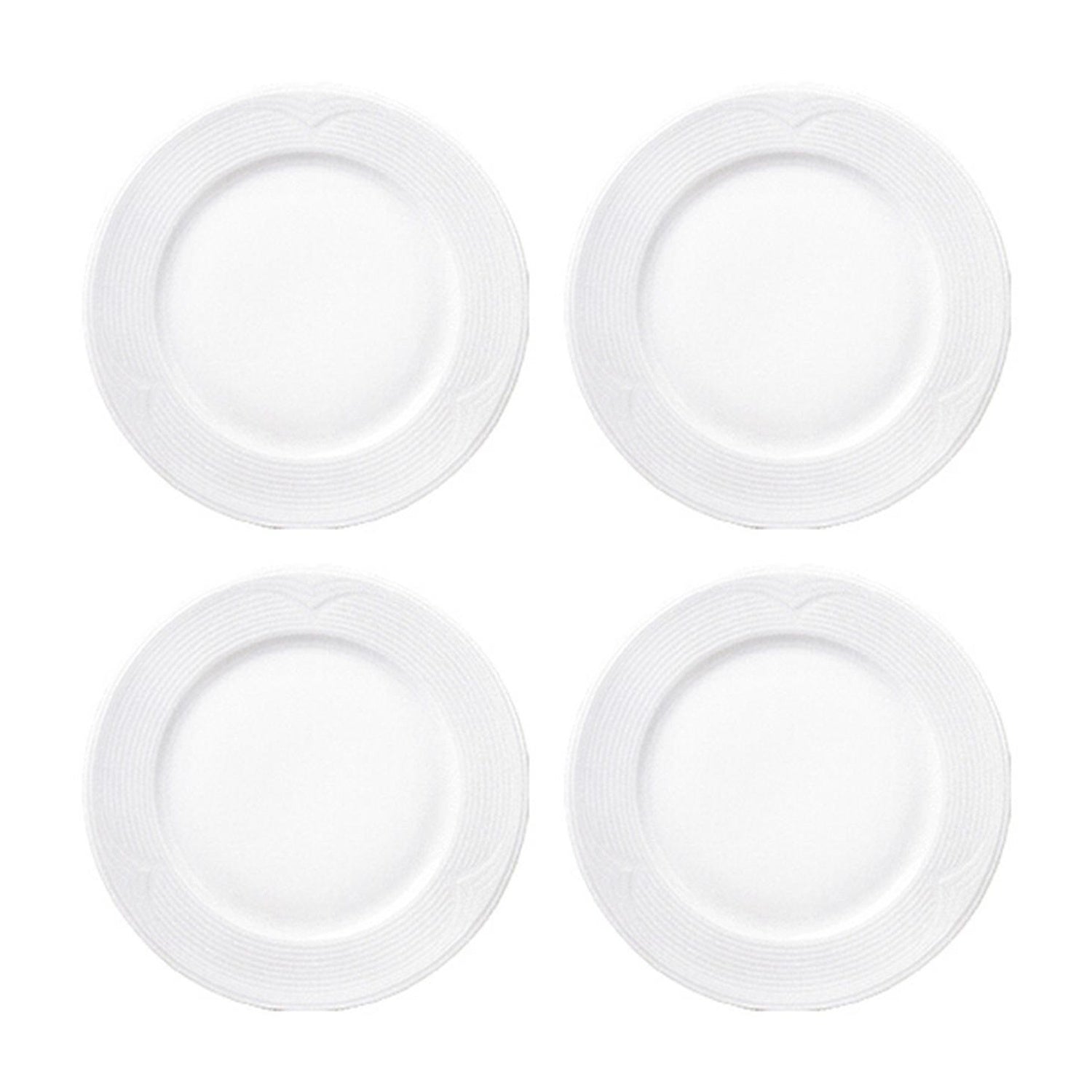 Porcelain Saturn dia.8.5" Round White Porcelain Plate (Set of 4)