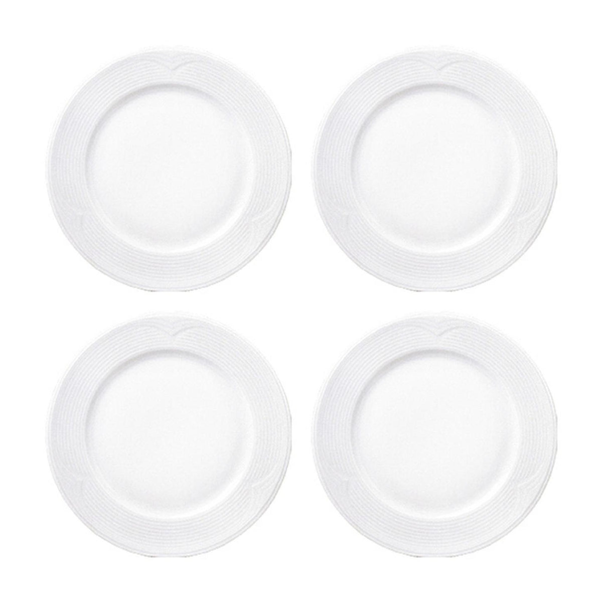 Porcelain Saturn dia.8.5" Round White Porcelain Plate (Set of 4)