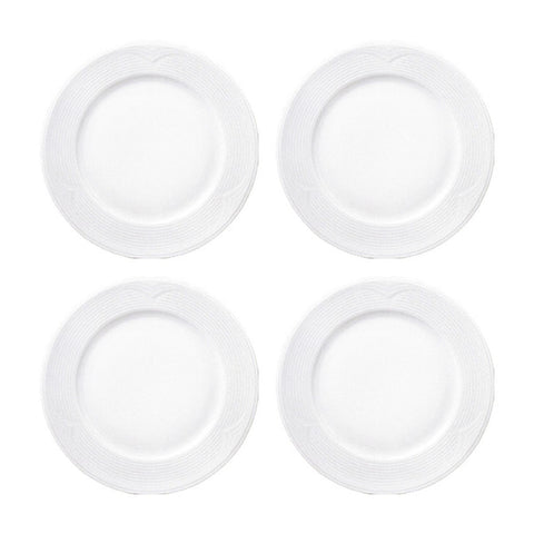 Porcelain Saturn dia.8.5" Round White Porcelain Plate (Set of 4)