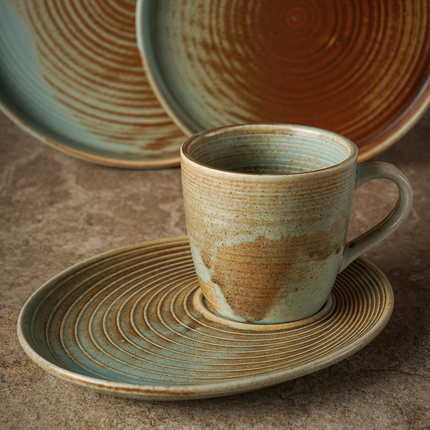 Celeste Reactive Glaze Collection 4-Piece Dinnerware Set For 1