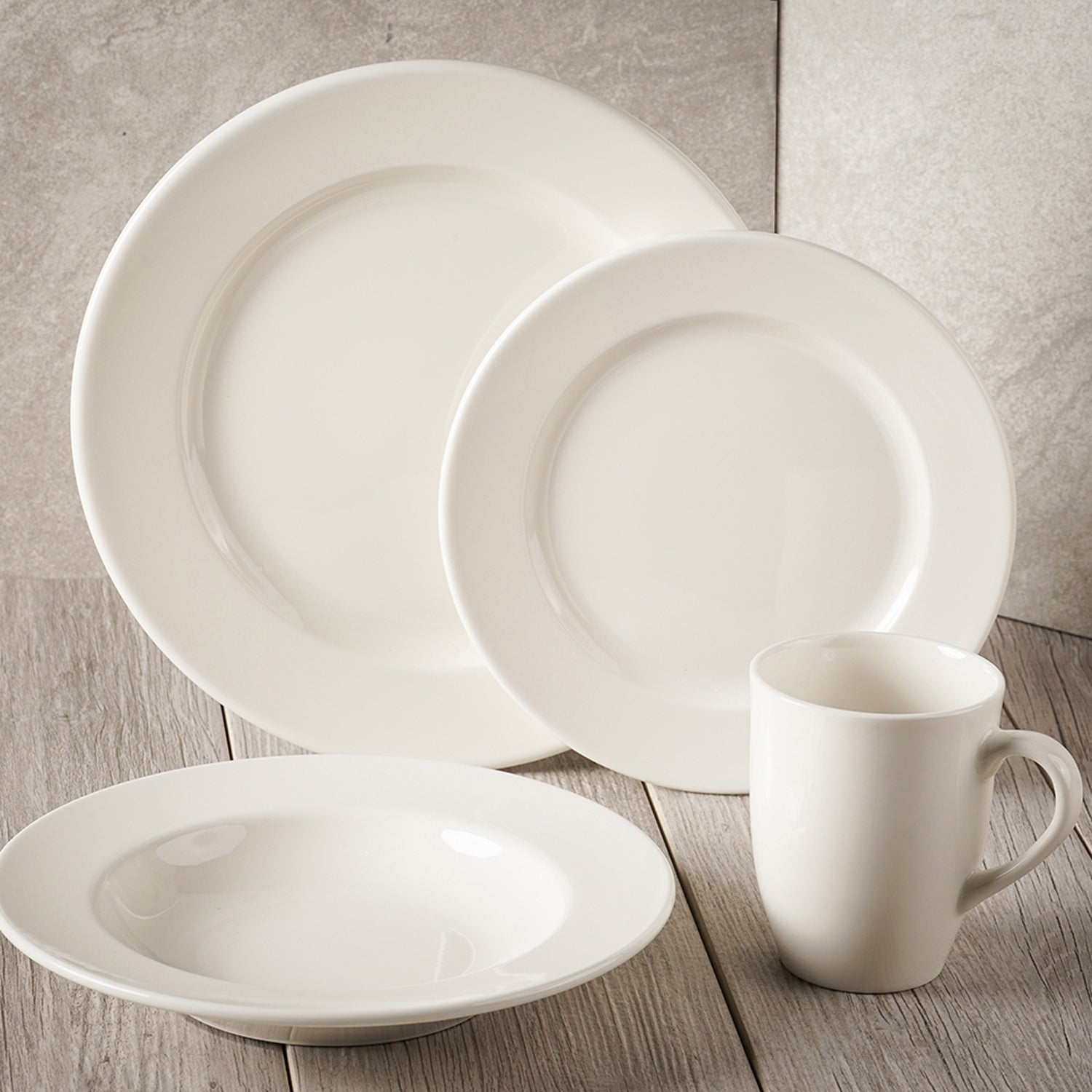 Banquet Rim Dinnerware 4-Piece Set For 1