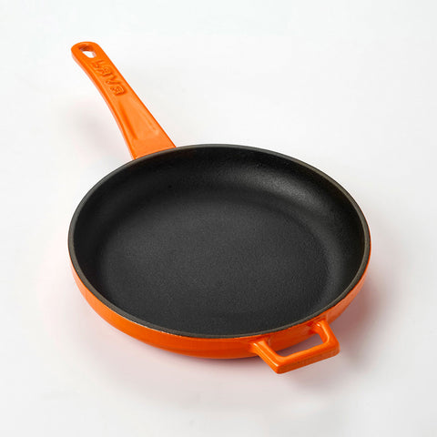 Cast Iron dia.7.75" h:1" Round Orange Cast Iron Pan