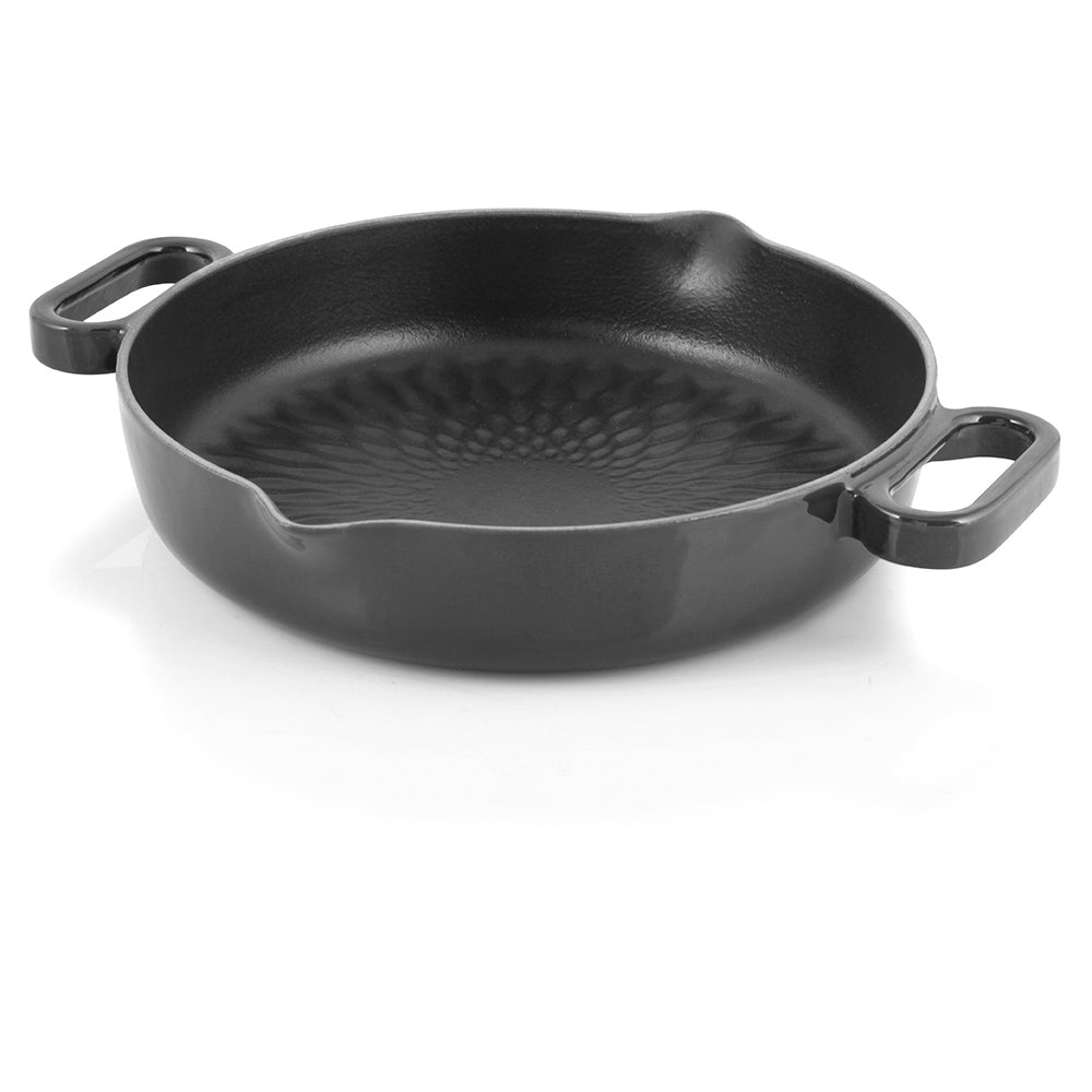 Matte Black Double Handle 8.5 inch Cast Iron Grill Pan