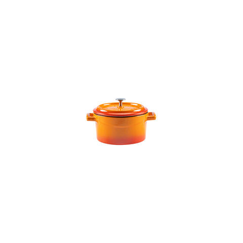 Round Orange Dutch Oven dia.4" h:2" 13 oz.