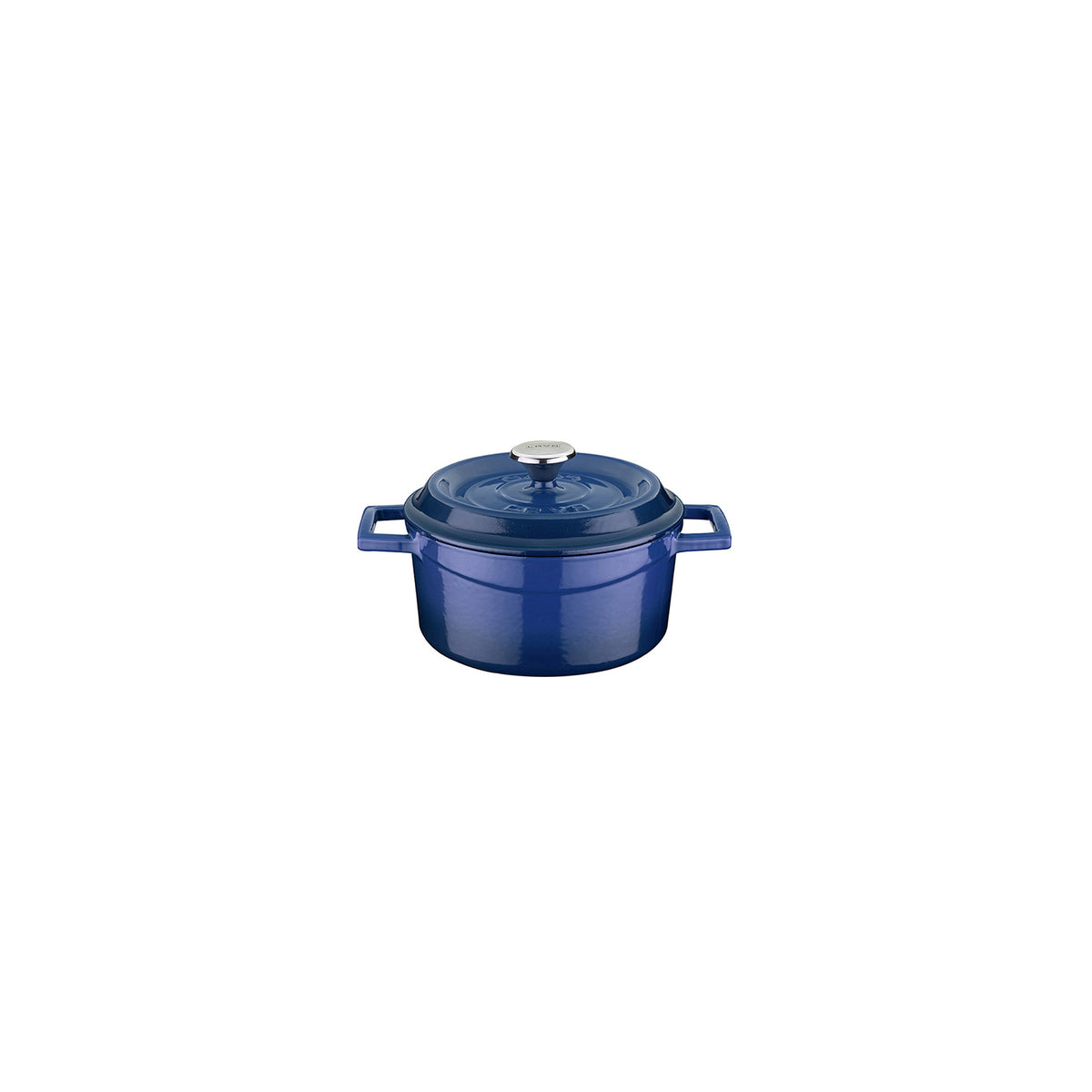 Round Blue Dutch Oven dia.5" h:2.5" 18 oz