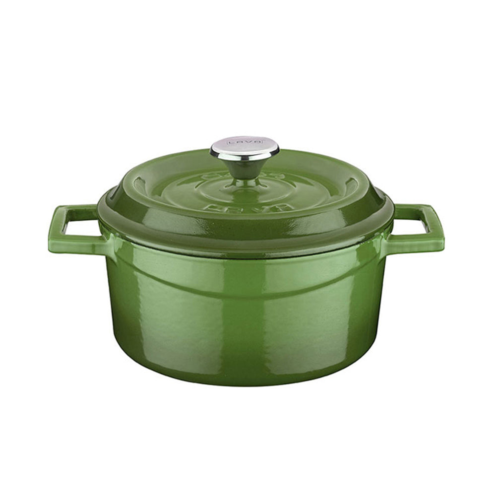 Round Green Dutch Oven dia.5" h:2.5" 18 oz