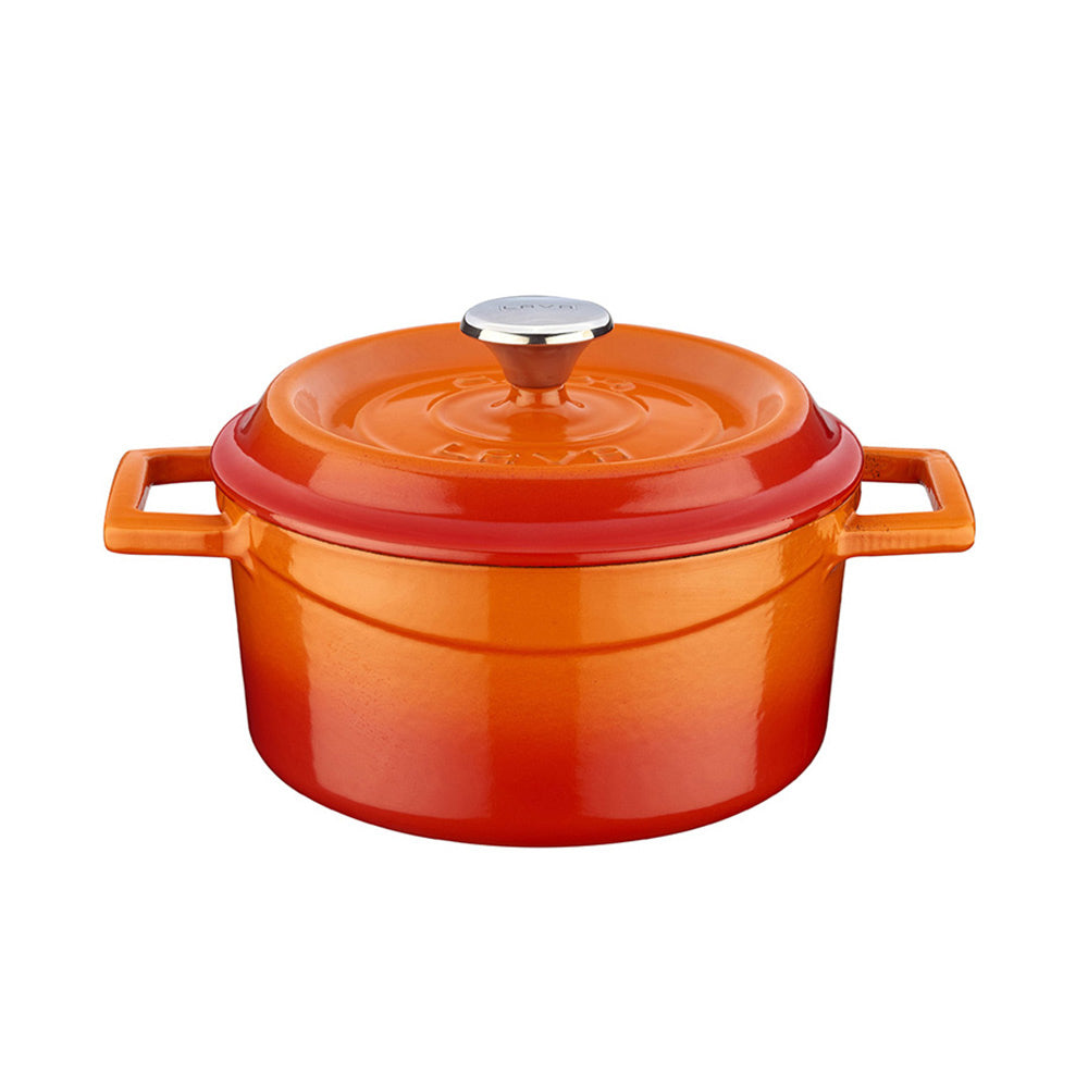 Round Orange Dutch Oven dia.5" h:2.5" 18 oz