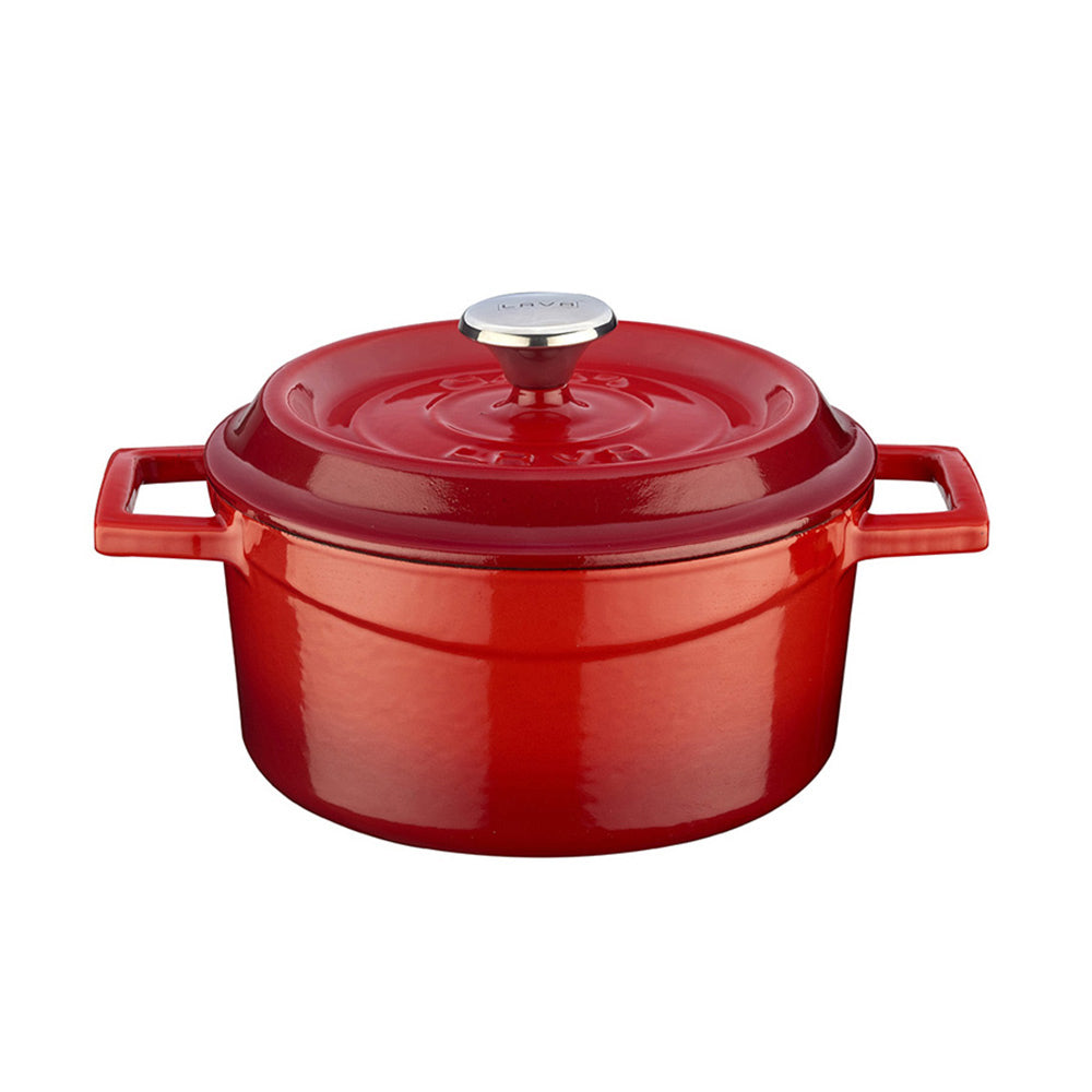 Round Red Dutch Oven dia.5" h:2.5" 18 oz