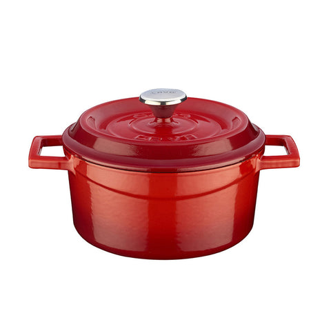 Round Red Dutch Oven dia.5" h:2.5" 18 oz