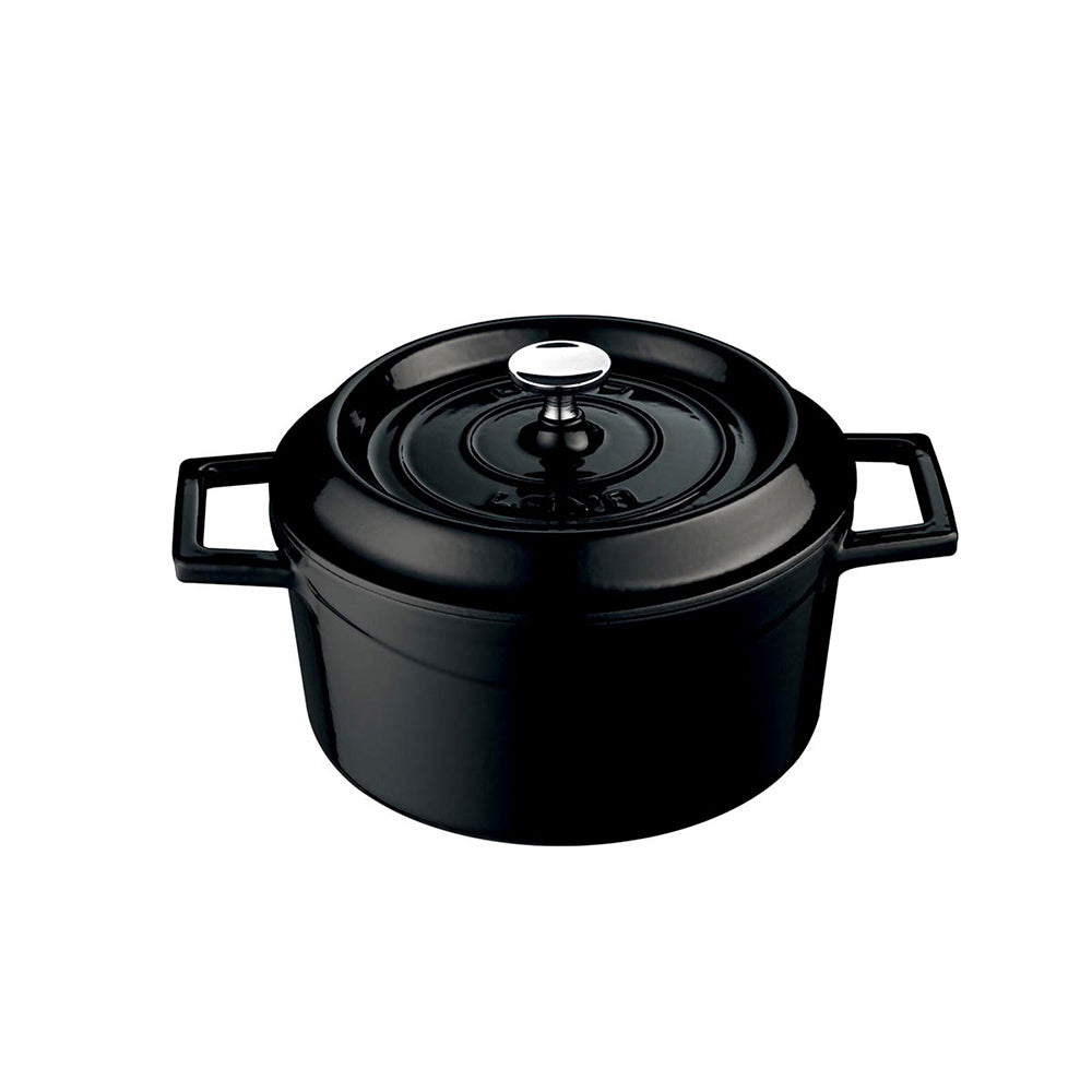 Round Black Dutch Oven dia.7.75" h:4" 3 qt