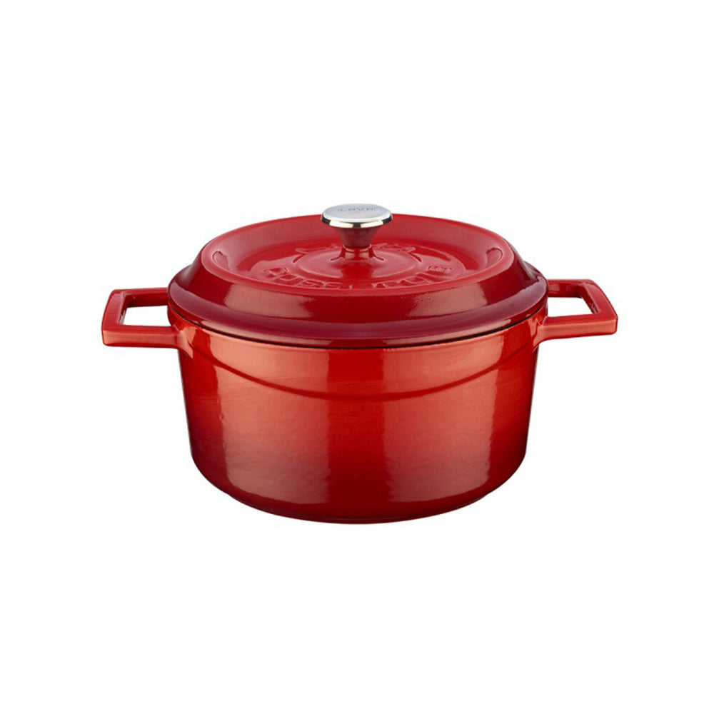 Round Red Dutch Oven dia.7.75" h:4" 3 qt