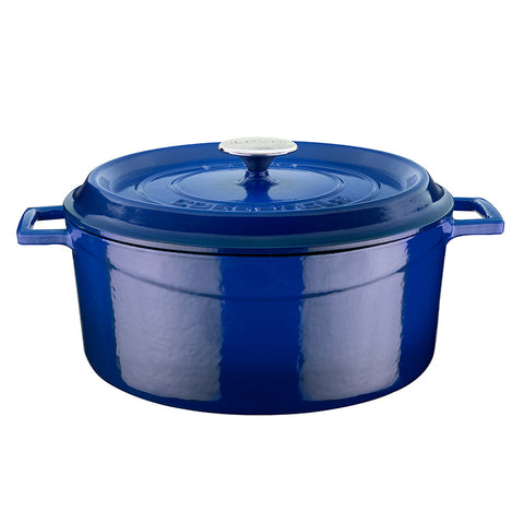 Round Blue Dutch Oven dia.11" h:5" 7 qt.