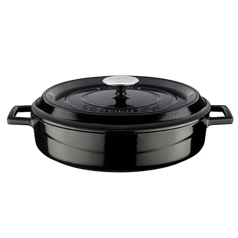 Round Black Dutch Oven dia.11" h:2" 3.75 qt