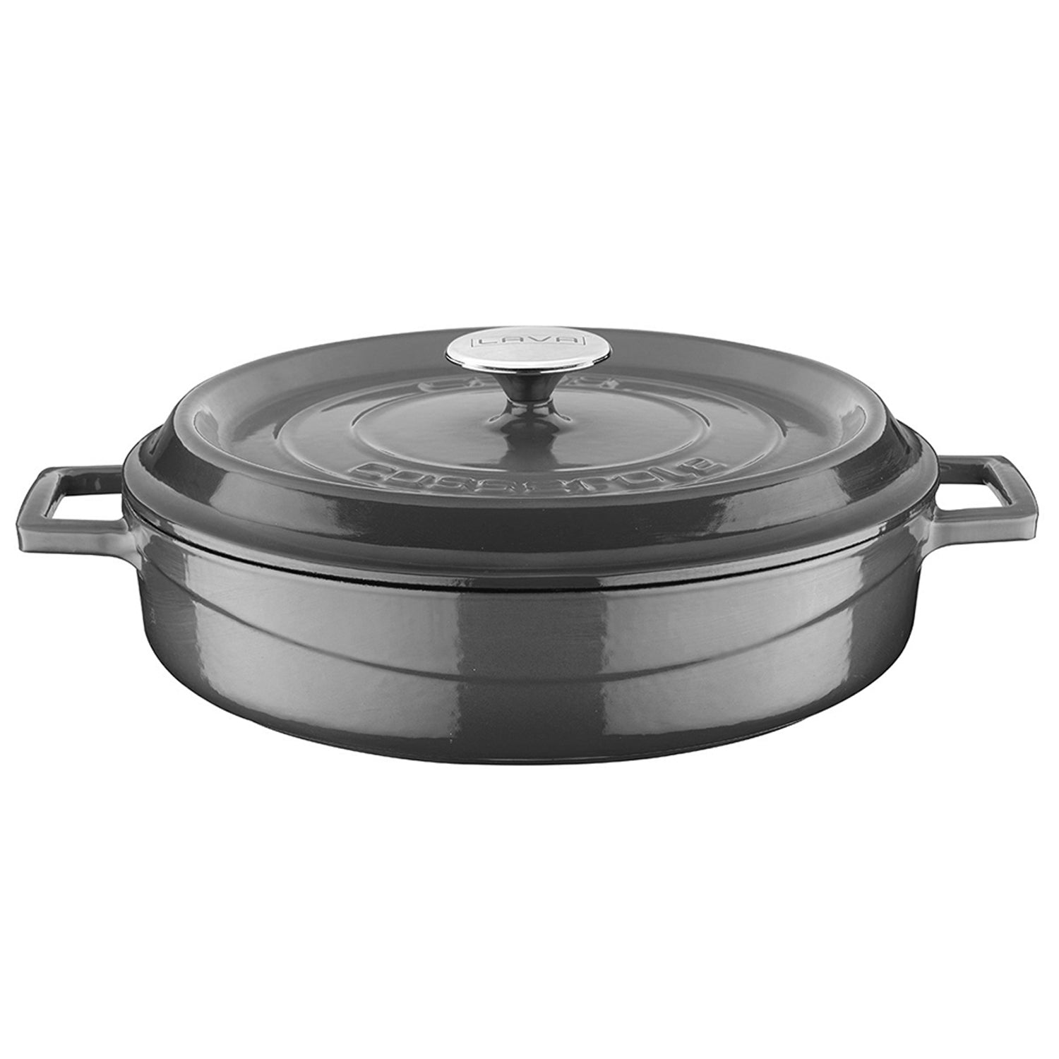 Gray 11 Inch 4.5 Qt. Shallow Cast Iron Pot