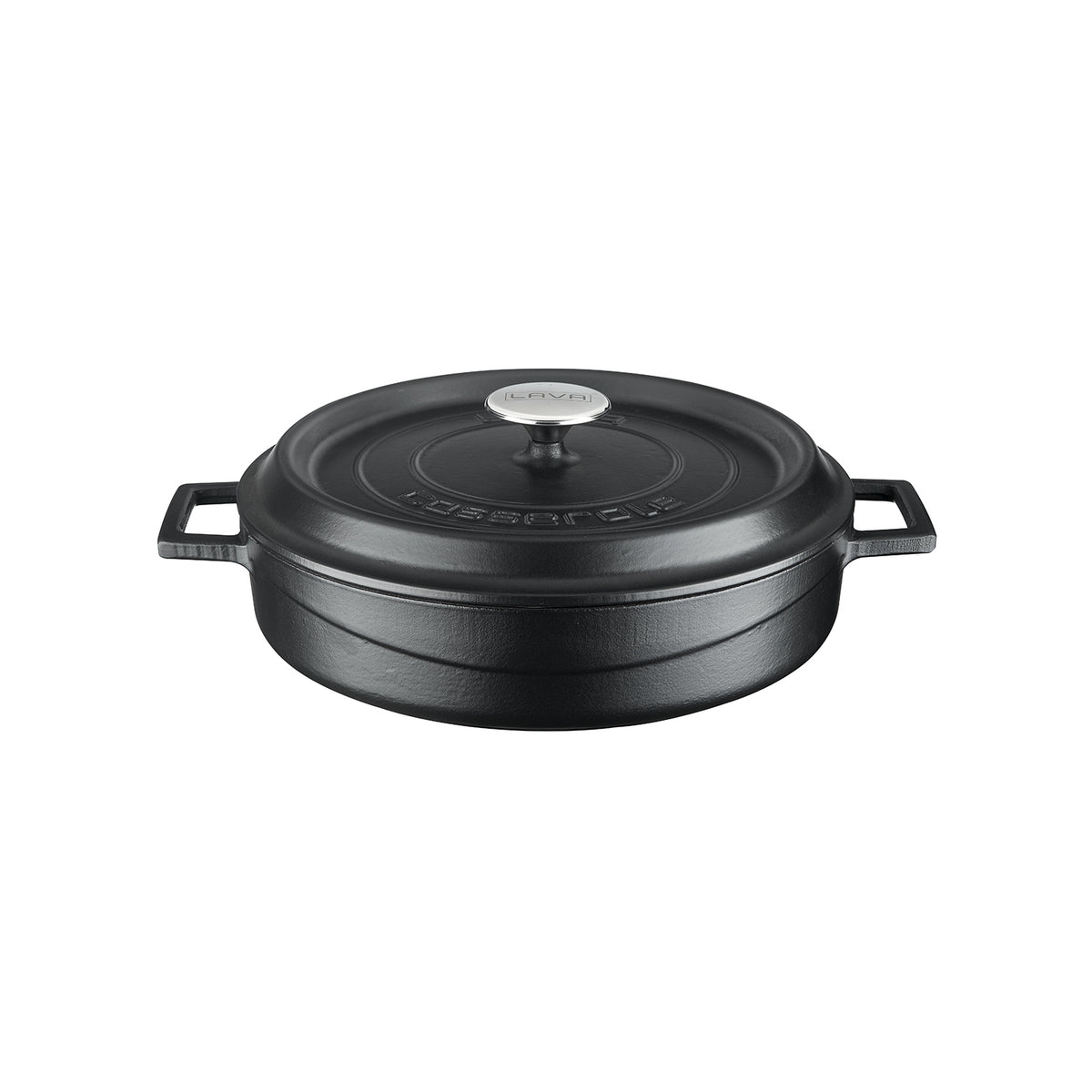 Round Matte Black Dutch Oven dia.11" h:2" 3.75 qt