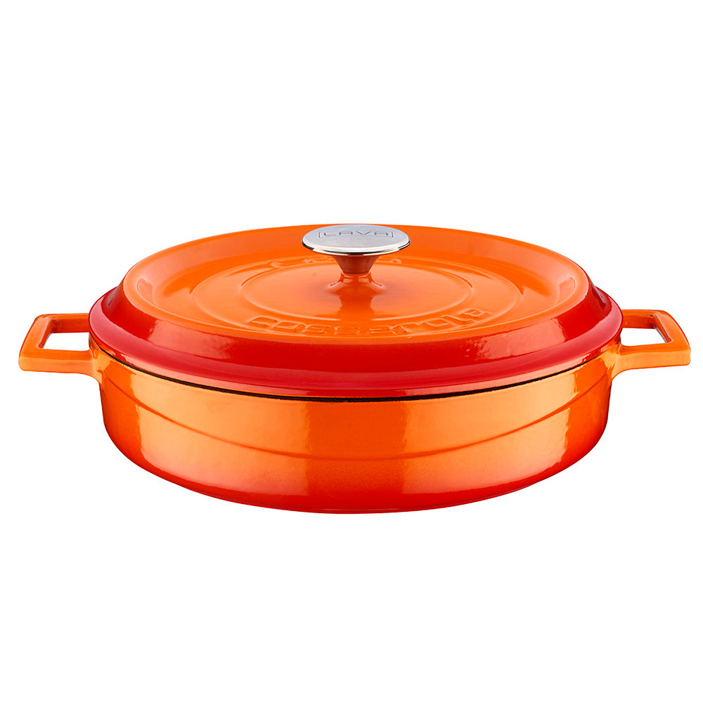 Round Orange Dutch Oven dia.11" h:2" 3.75 qt