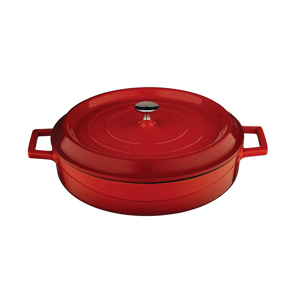 Round Red Dutch Oven dia.11" h:2" 3.75 qt