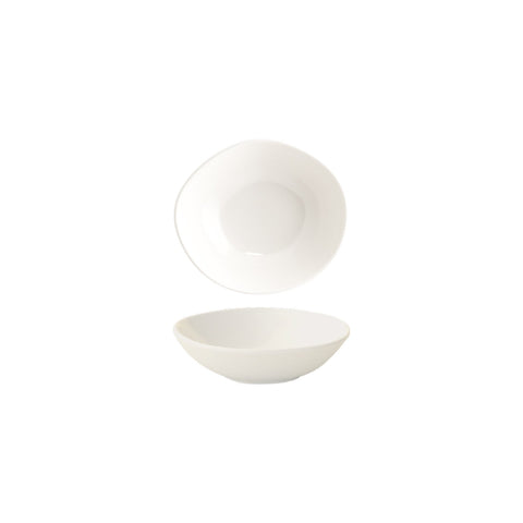 Bonna China Flow 7" x 6.5" x h:2" 17 oz. Organic Warm White Porcelain Bowl (Set of 4)