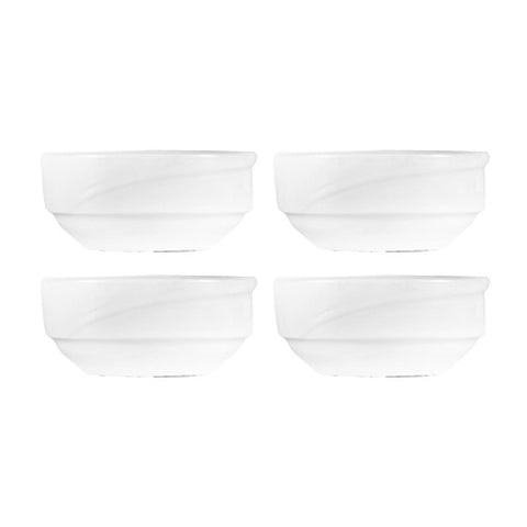 Porcelain X-tanbul dia.2.25" h:1" 1 oz. Round White Porcelain Bowl (Set of 4)