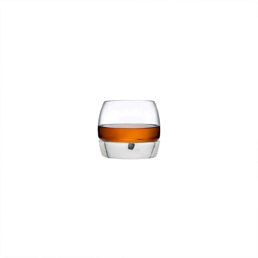Chilled Whiskey Glass Stainless Steel Mountain Base - Crystocraft