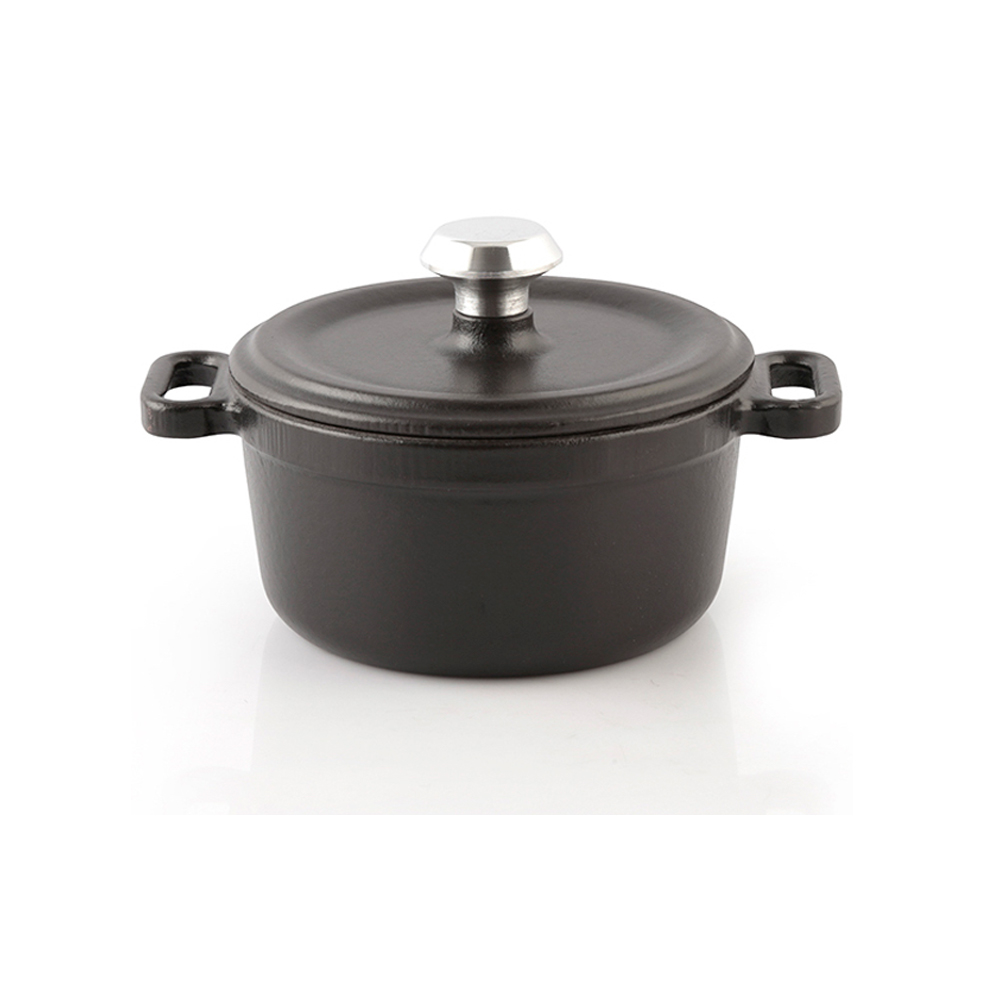 Matte Black 7.75 Inch 2.5 Qt. Cast Iron Pot - Turgla Home